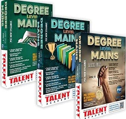 ( Talent ) Kerala PSC Degree Level Mains Rank File 2023 Edition Latest Syllabus - 3 Vols Set